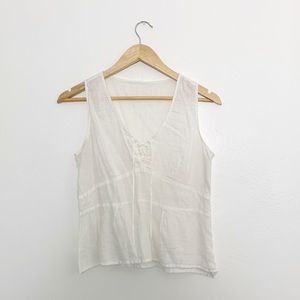 COPY - Vintage White 100% Linen Tank Top